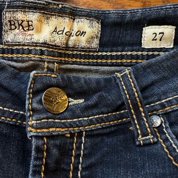 BKE Buckle Jeans Women's 30x27 Addison Skinny Stretch Dark Wash Indie Boho Basic - Picture 2 of 6
